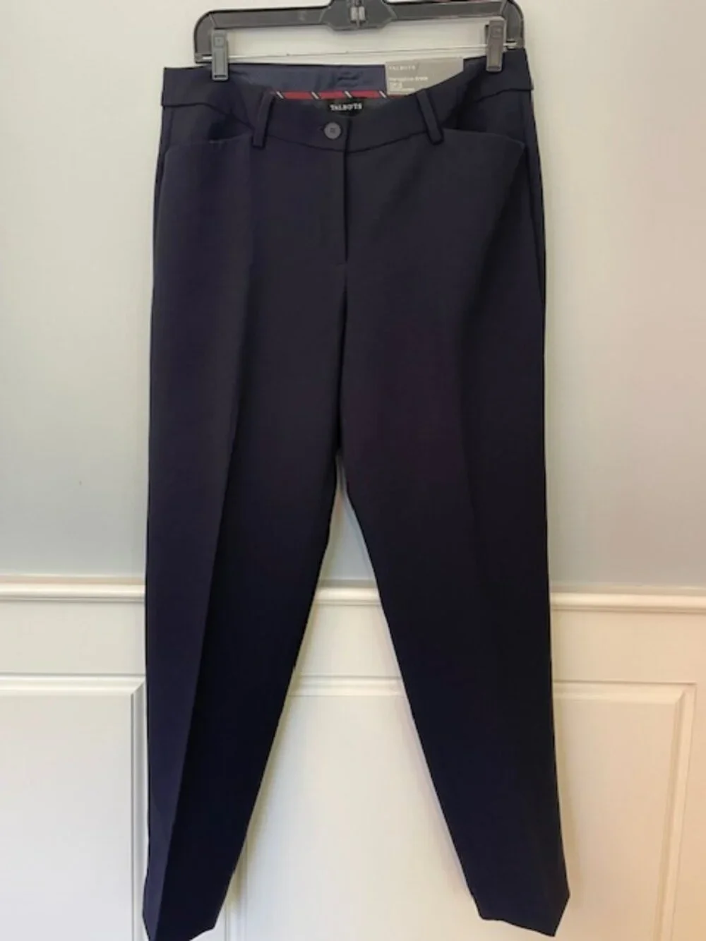 Talbots Hampshire Navy Corpcore Mid Rise Ankle Pants Easy Care Travel NWT 8 - Picture 7 of 10